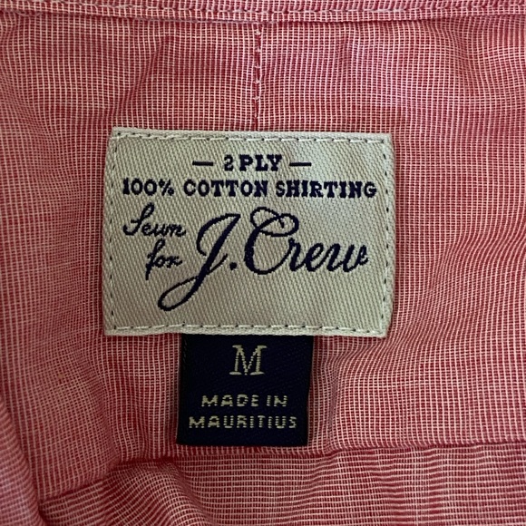 J.Crew 2-Ply Cotton Red Button-Down Shirt Men’s Medium - Picture 7 of 9